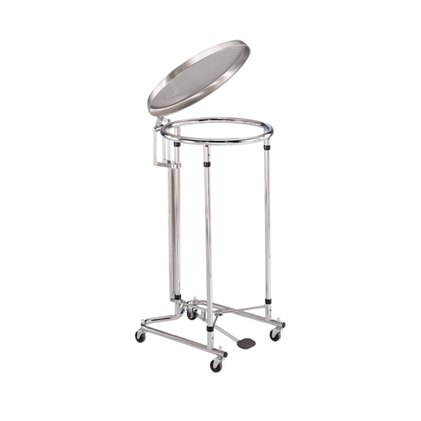 Blickman Hamper 25" DIA Round Foot Operated Pneumatic Top Stainless Steel 8773SS-LF